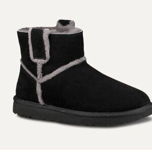 UGG Womens Classic spill seam Suede shearling boots Black 9